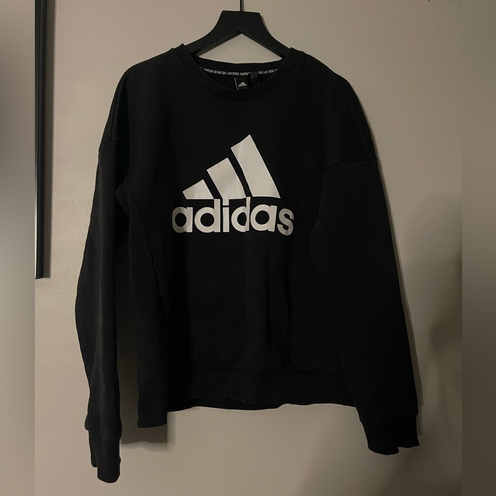 Adidas Black Crewneck with White Logo